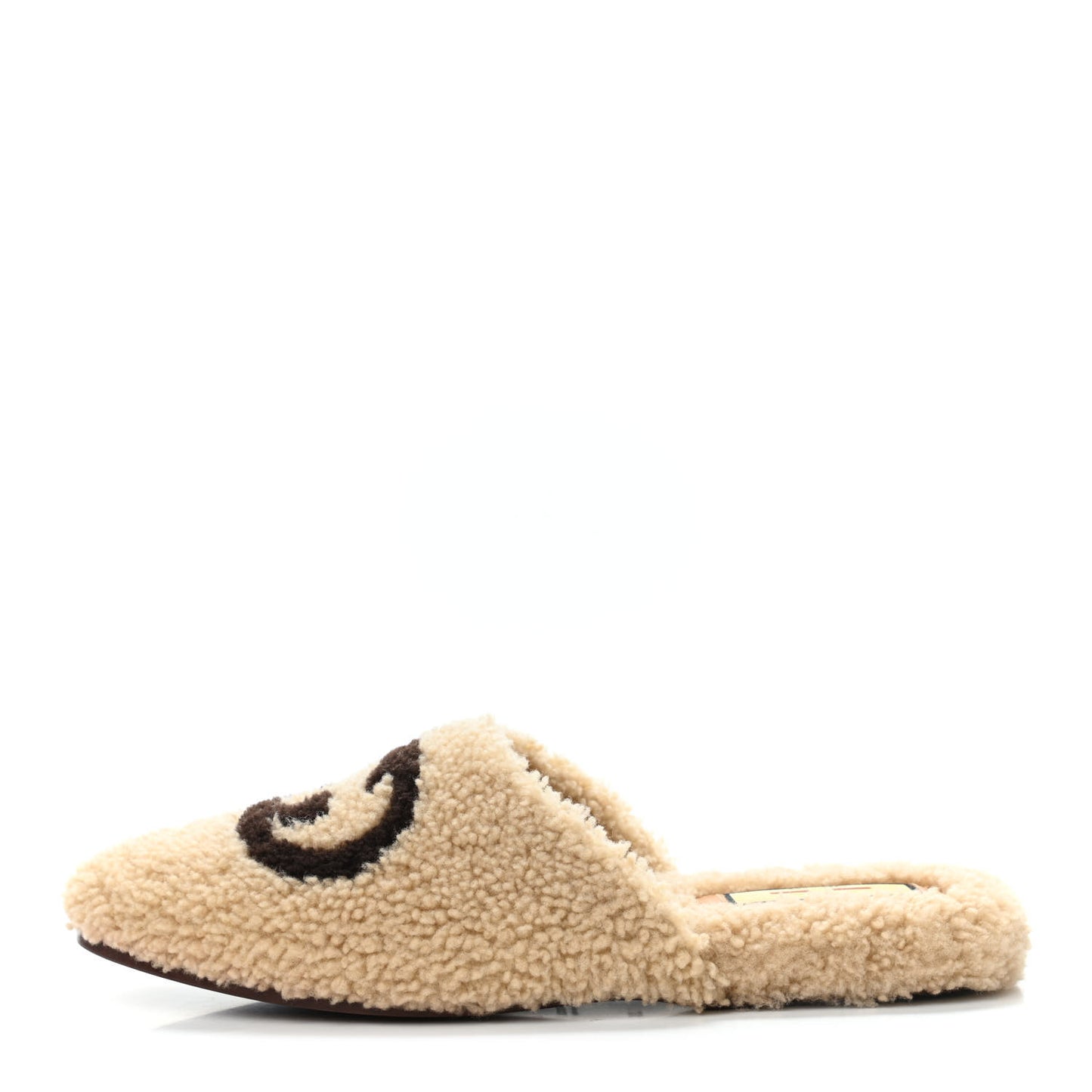 Shearling Interlocking G Womens Eileen Slippers 39.5 Butterscotch Cocoa