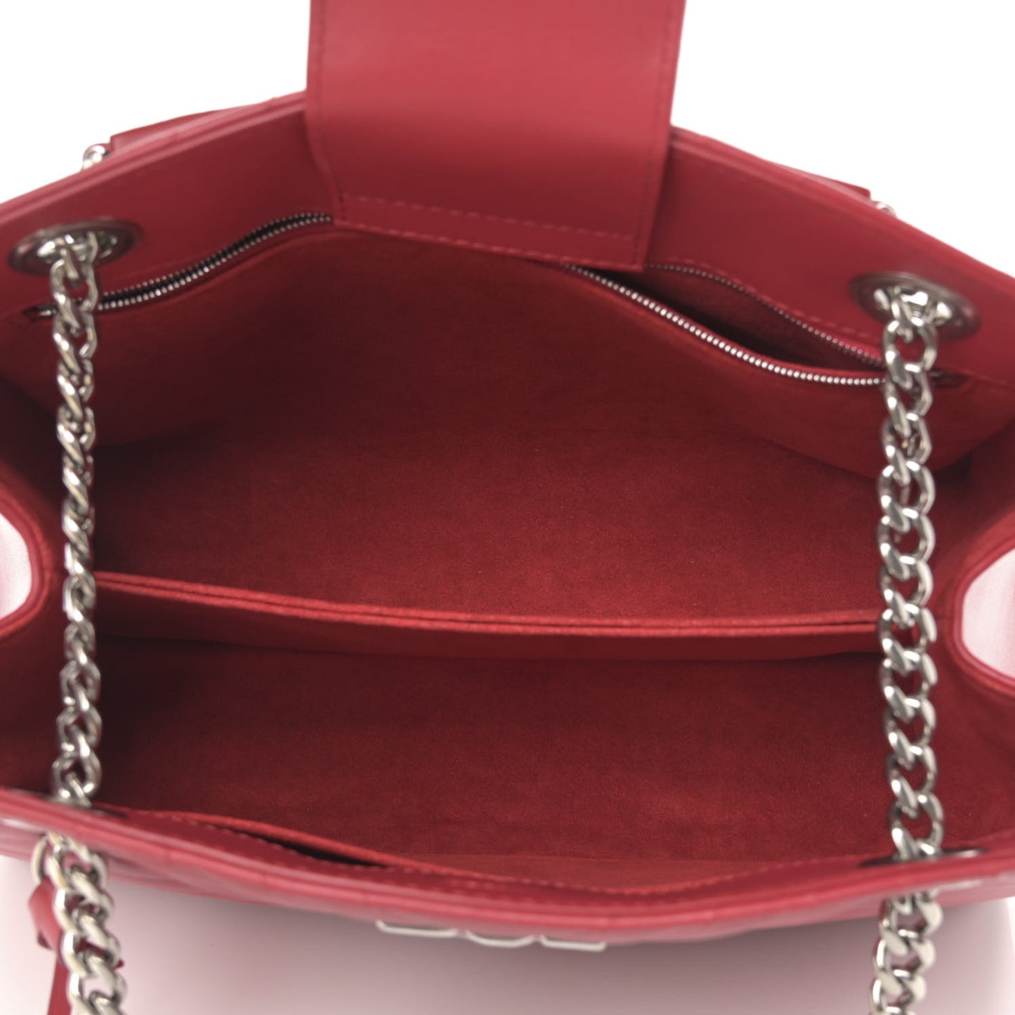 Calfskin New Wave Chain Tote Ecarlate