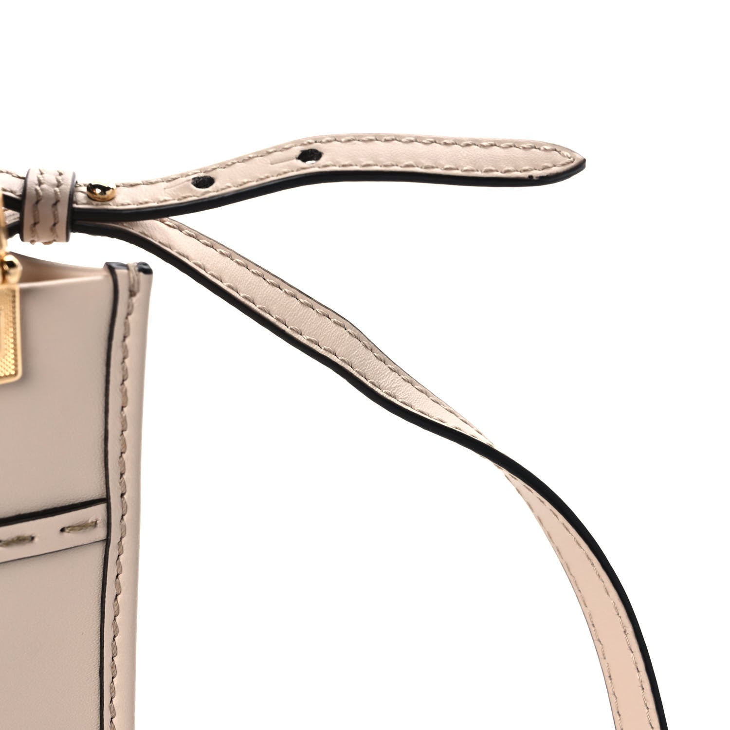 Fendi Vitello King Plexiglass Logo Embossed Mini Fendi Sunshine Shopper Tote Poudre 11 of 11