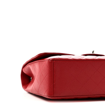 Chanel Caviar Quilted Maxi Single Flap Red 9 of 10