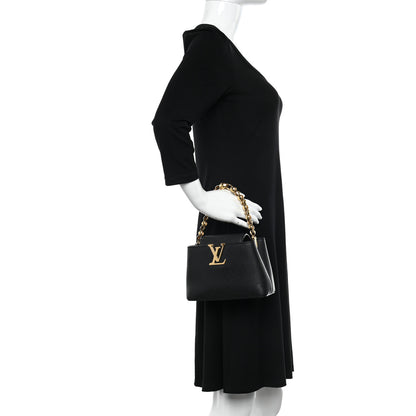 Louis Vuitton Taurillon Mini Chain Capucines Black 2 of 13