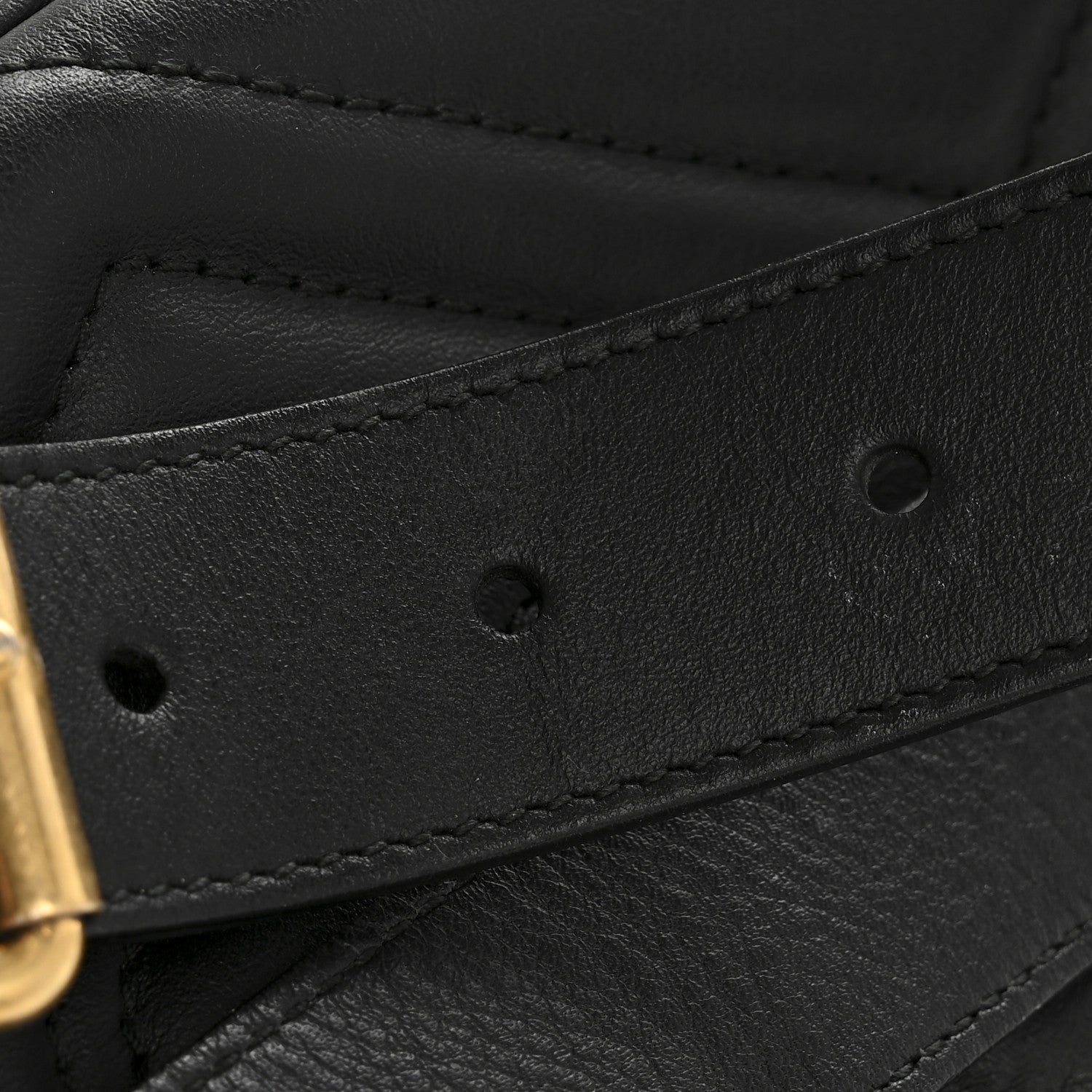 Gucci Calfskin Matelasse Animal Studs GG Marmont Belt Bag 85 34 Black 11 of 13
