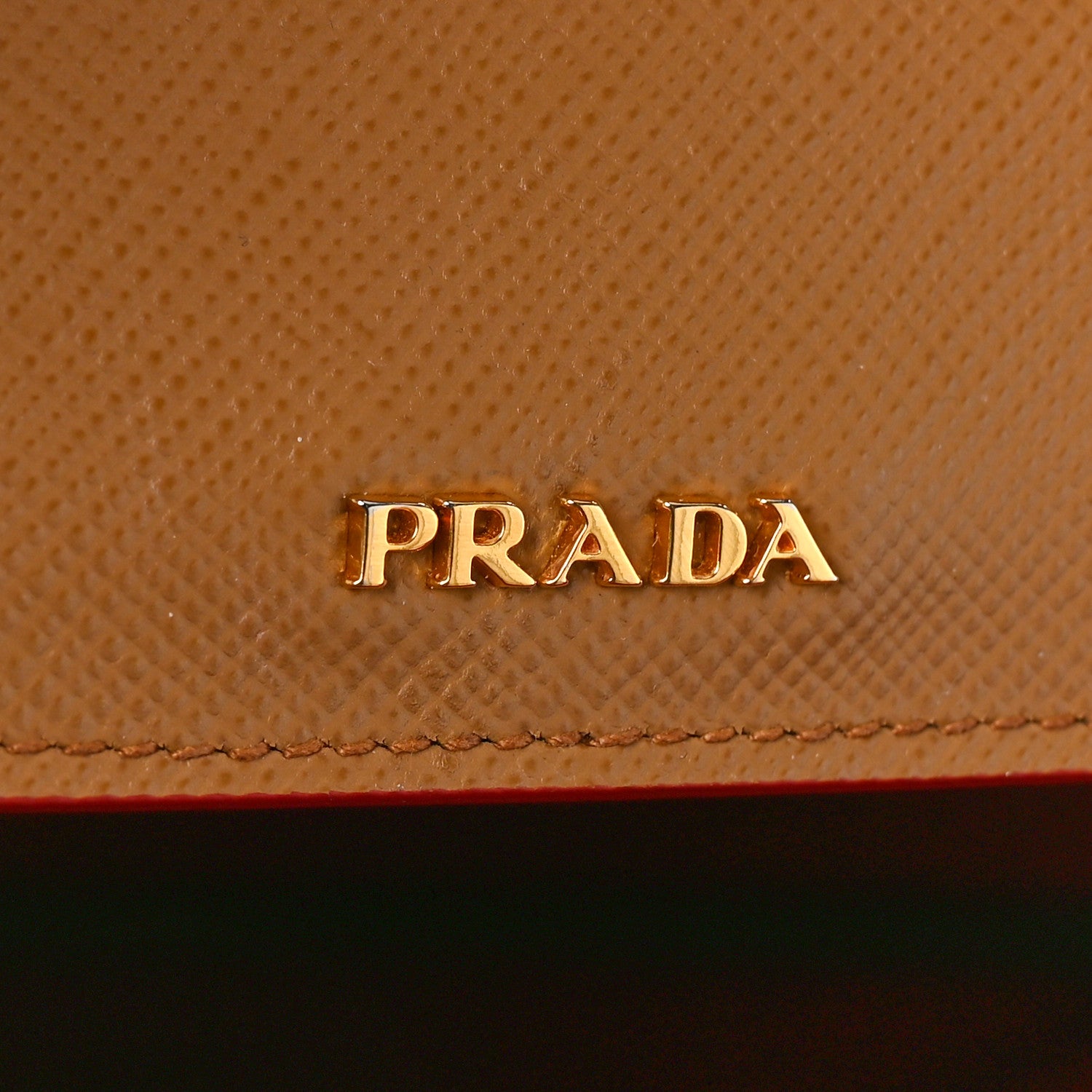 Prada Saffiano Cuir Small Double Bag Caramel Fuoco 6 of 8