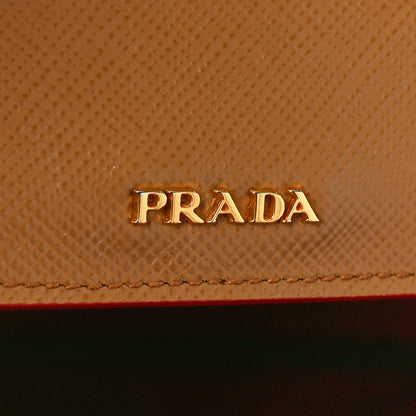 Prada Saffiano Cuir Small Double Bag Caramel Fuoco 6 of 8