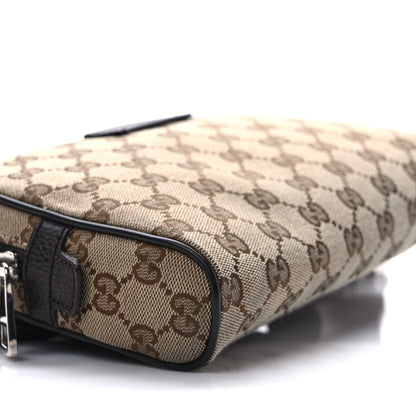 Gucci Monogram Dollar Calfskin Belt Bag Beige Ebony Testa di Moro Marrone Scuro 8 of 9