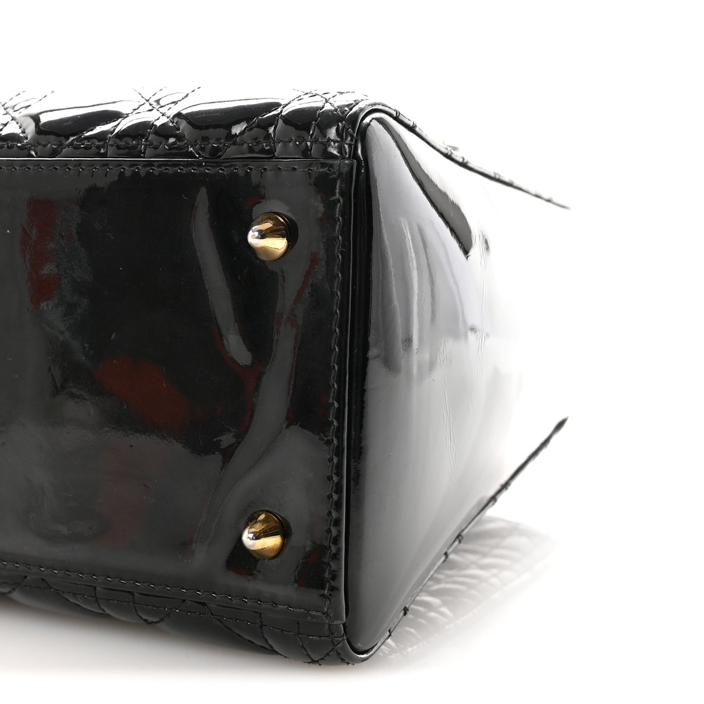 Patent Cannage Medium Lady Dior Black