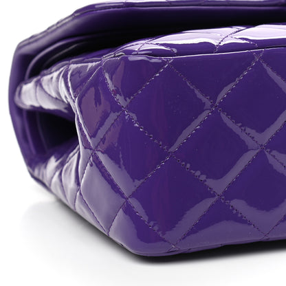 Chanel Patent Calfskin Quilted Jumbo Double Flap Purple 9 of 10