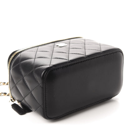 Chanel Lambskin Quilted Small Vanity Case With Chain Black 4 of 11