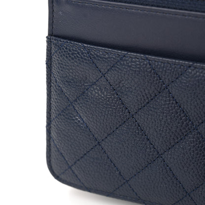 Chanel Caviar Quilted CC Filigree Wallet On Chain WOC Navy 13 of 13