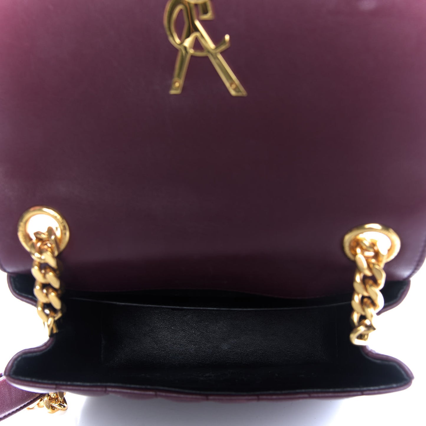 Lambskin Matelasse Monogram Medium Vicky Chain Bag Dark Legion Red