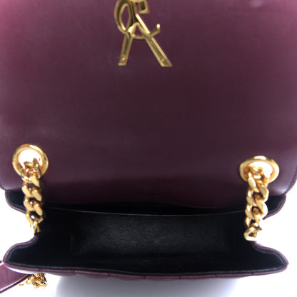 Saint Laurent Lambskin Matelasse Monogram Medium Vicky Chain Bag Dark Legion Red 5 of 11