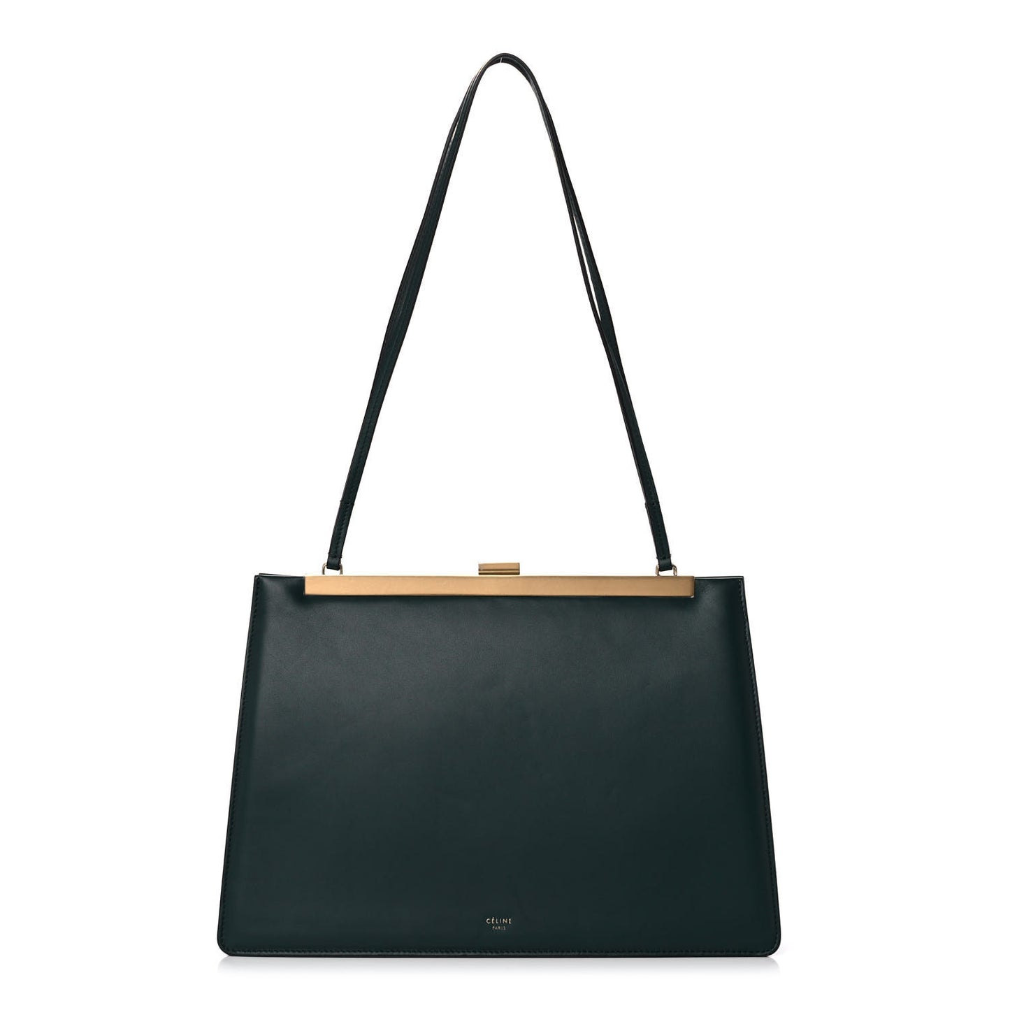 Smooth Calfskin Medium Clasp Shoulder Bag Forest