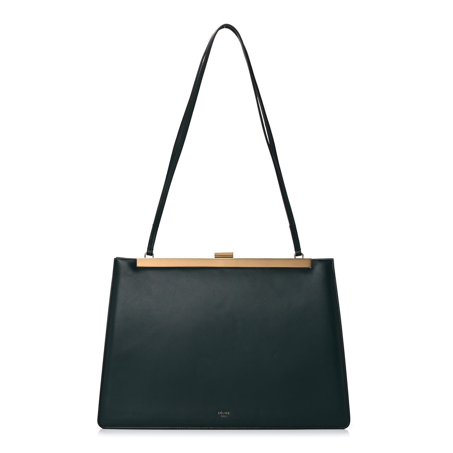 Celine Smooth Calfskin Medium Clasp Shoulder Bag Forest 1 of 14