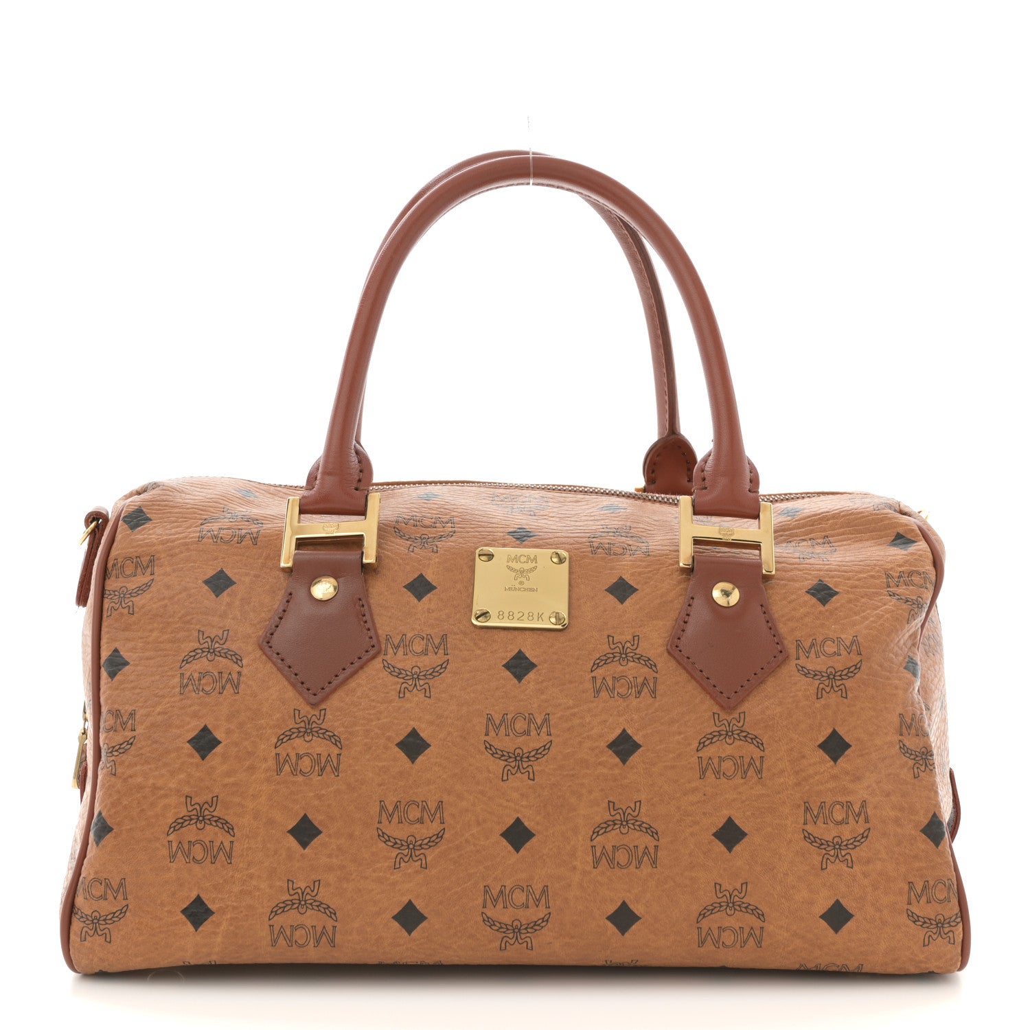 MCM Visetos Essential Boston Bag Cognac 1 of 12