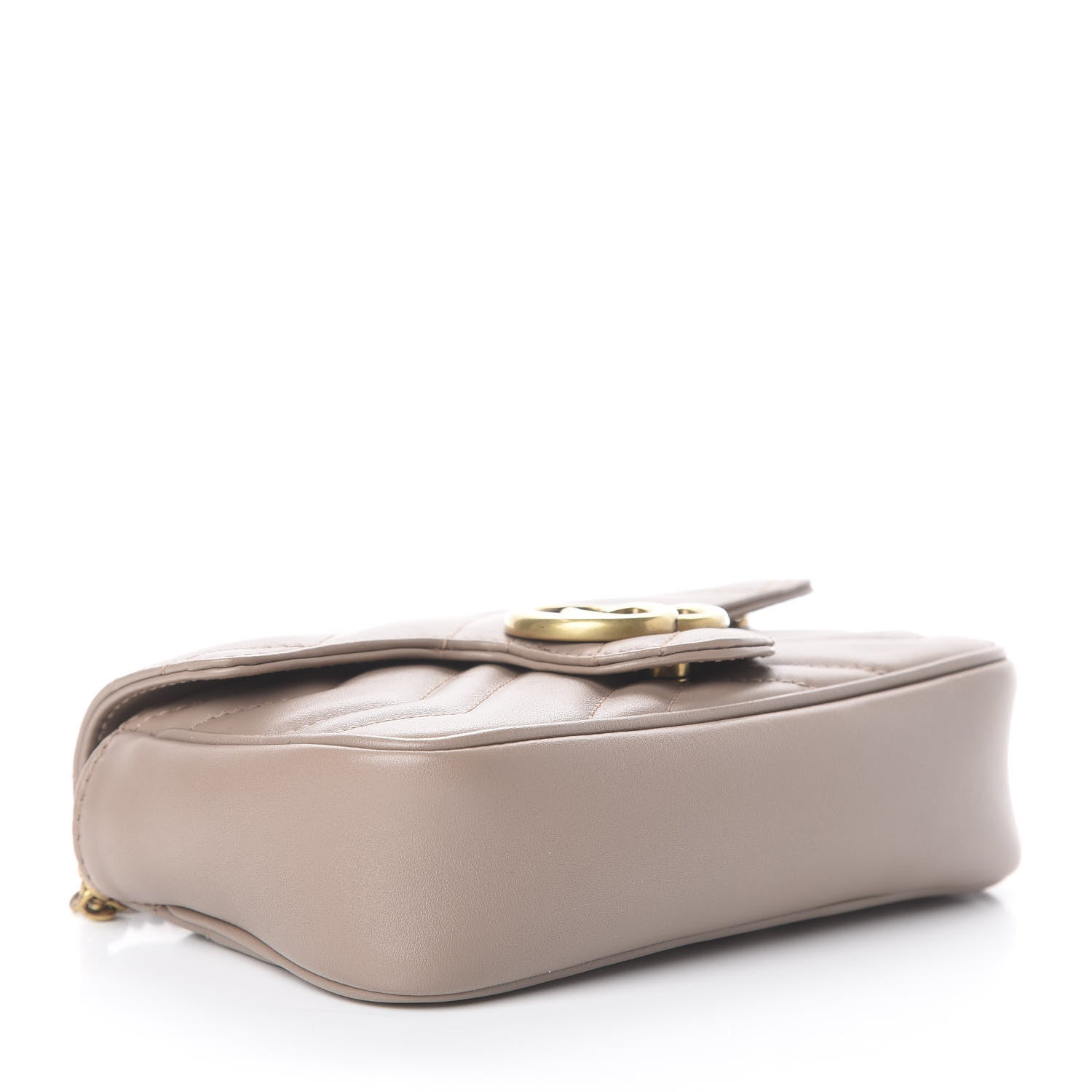 Gucci Calfskin Matelasse Super Mini GG Marmont Shoulder Bag Porcelain Rose 3 of 13