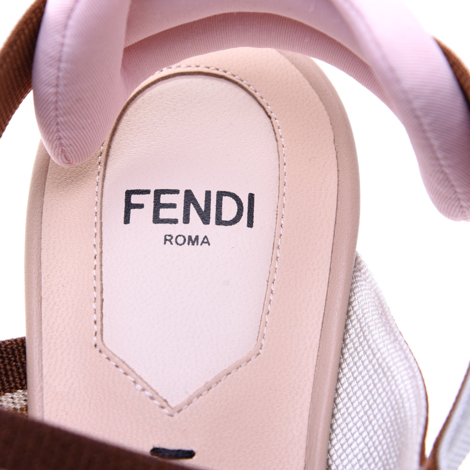 Fendi Technical Mesh FF Colibri 55mm Slingback Pumps 38.5 Tobacco Moro Camelia Beige Caramello 6 of 10
