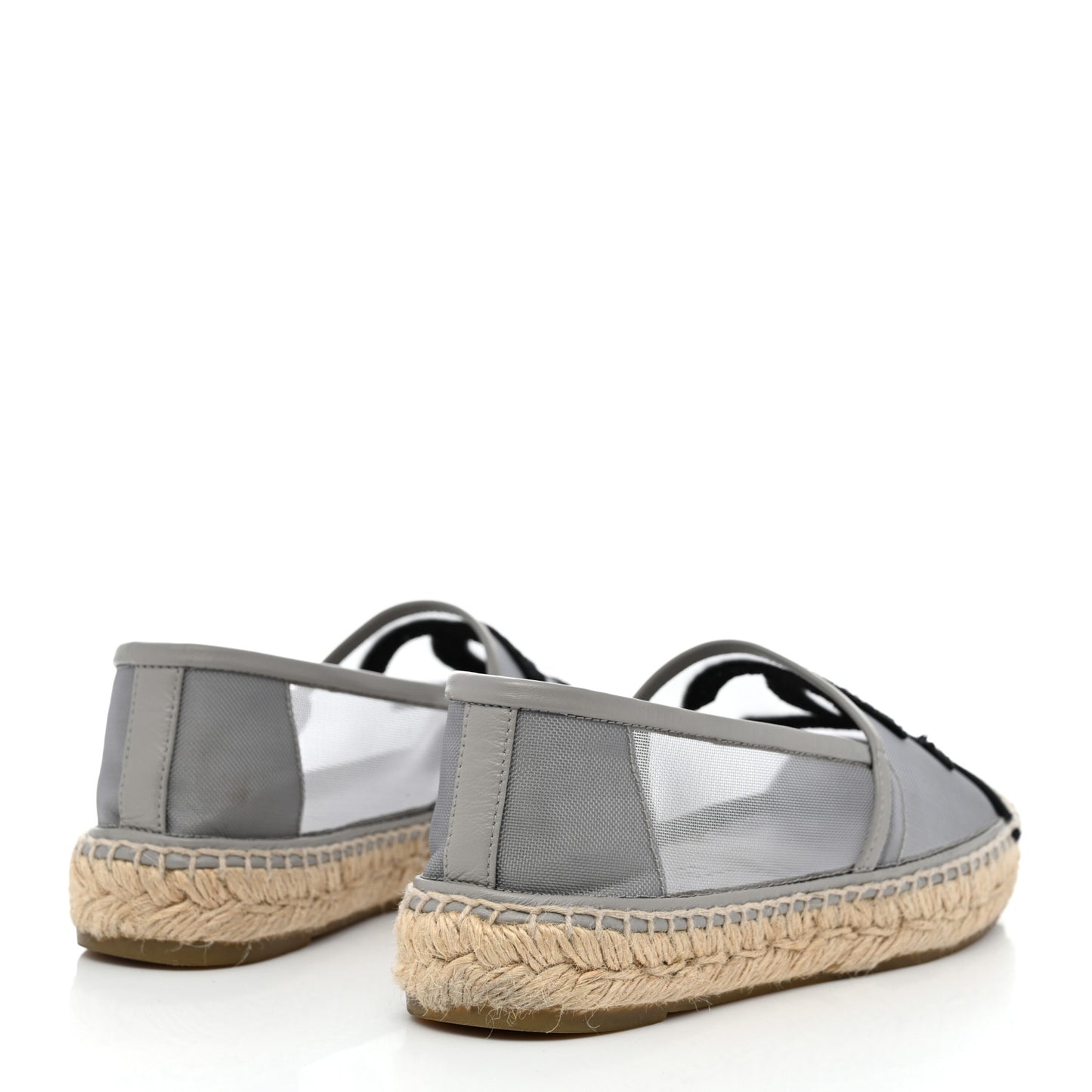 Mesh Grosgrain CC Espadrilles 35 Grey