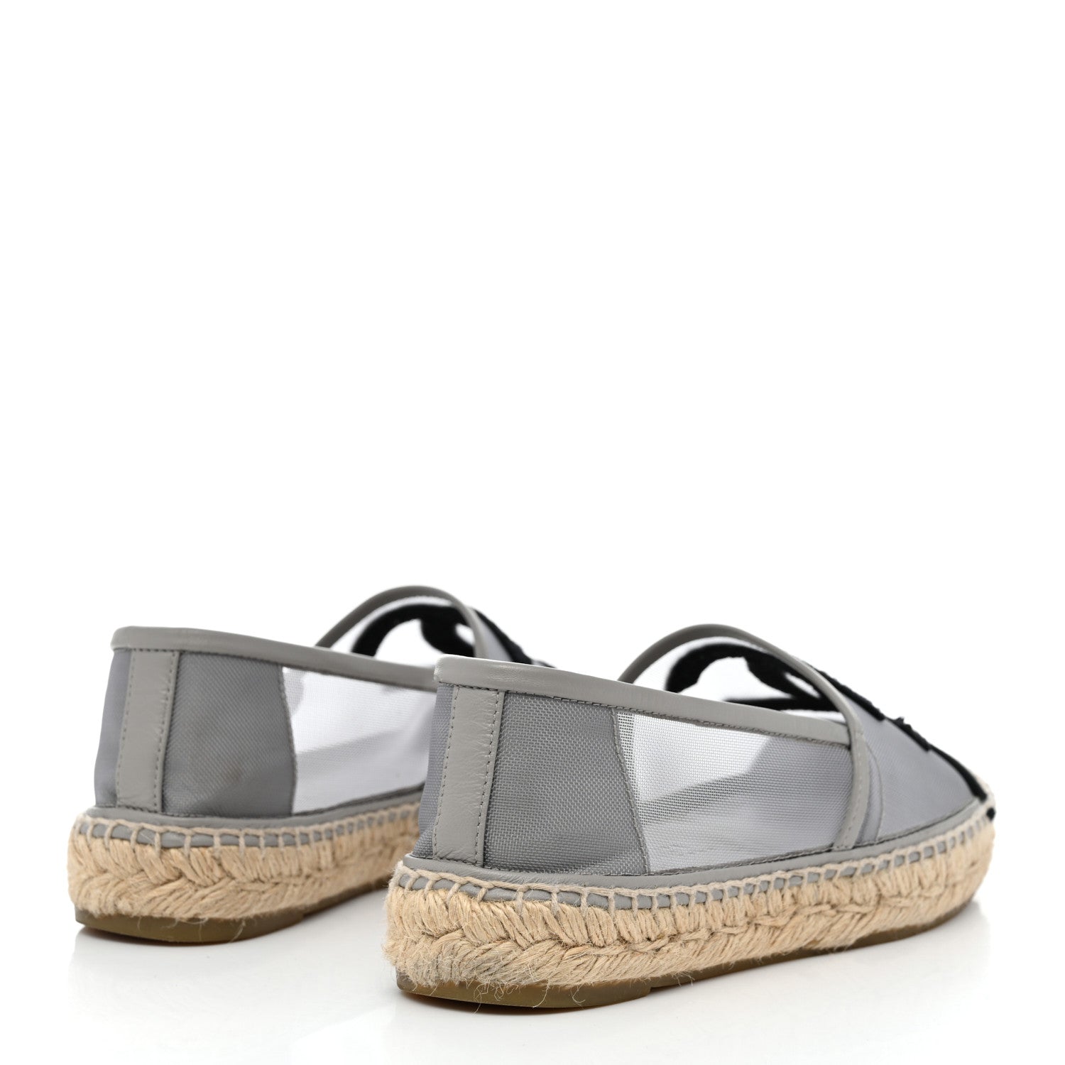 Chanel Mesh Grosgrain CC Espadrilles 35 Grey 4 of 9