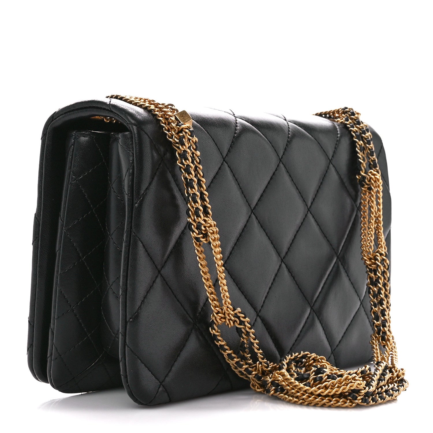 Chanel Lambskin Quilted On And On Small Chain Flap Black 3 of 10