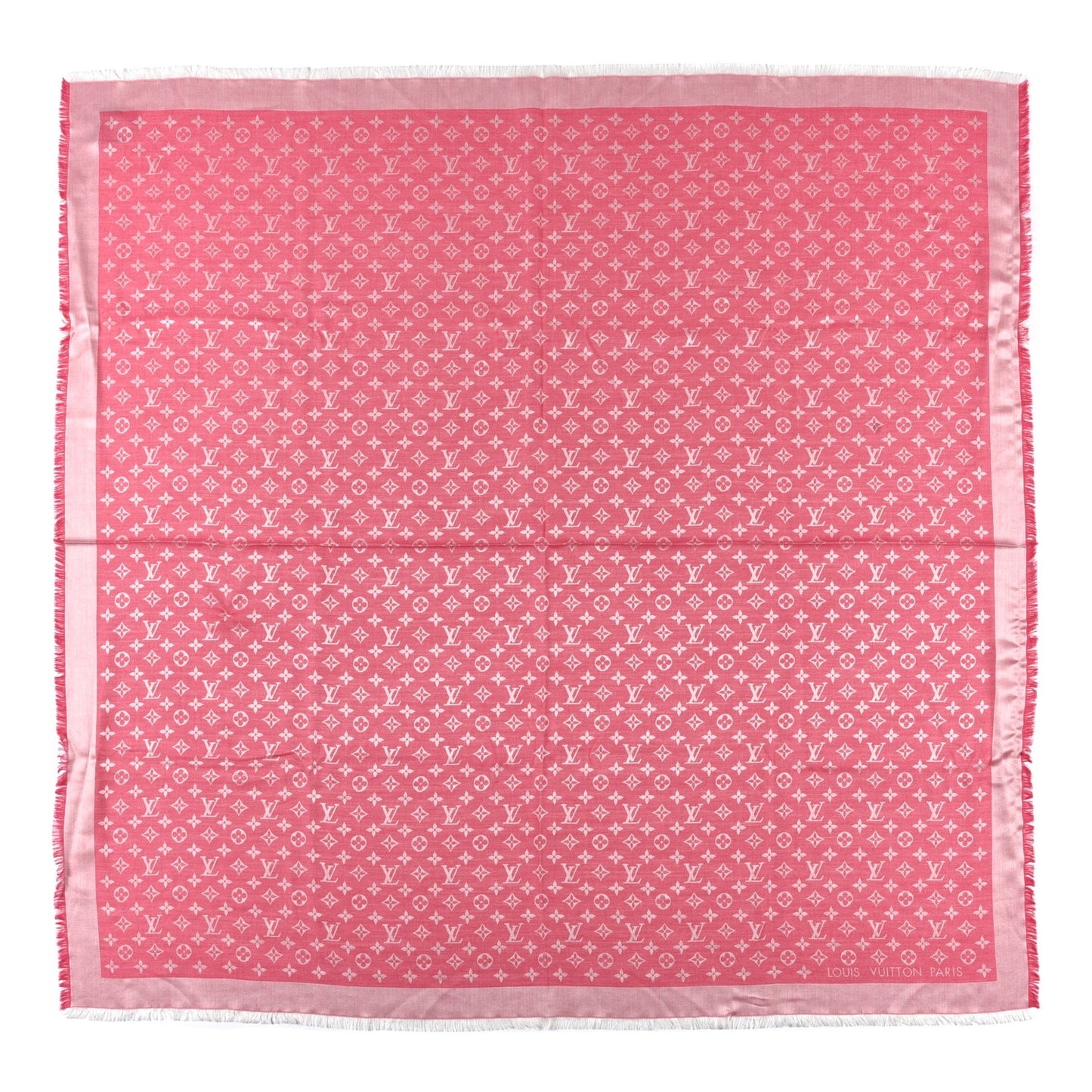 Wool Silk Monogram Denim Shawl Pivoine