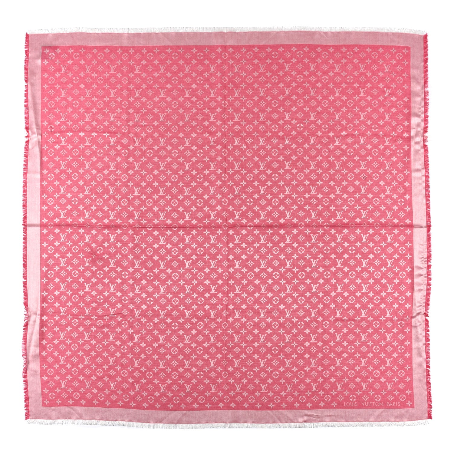 Louis Vuitton Wool Silk Monogram Denim Shawl Pivoine 1 of 3