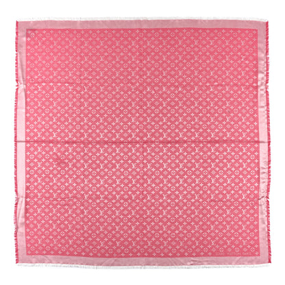 Louis Vuitton Wool Silk Monogram Denim Shawl Pivoine 1 of 3