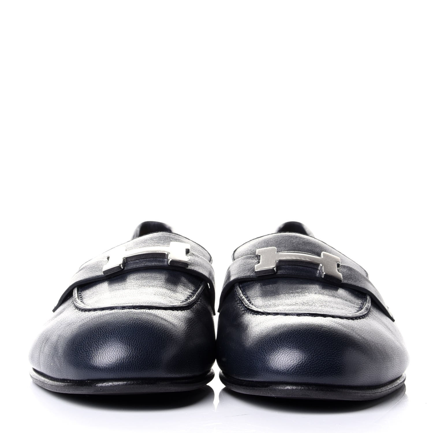 Hermes Goatskin Paris Loafers 37 Marine 2 of 11