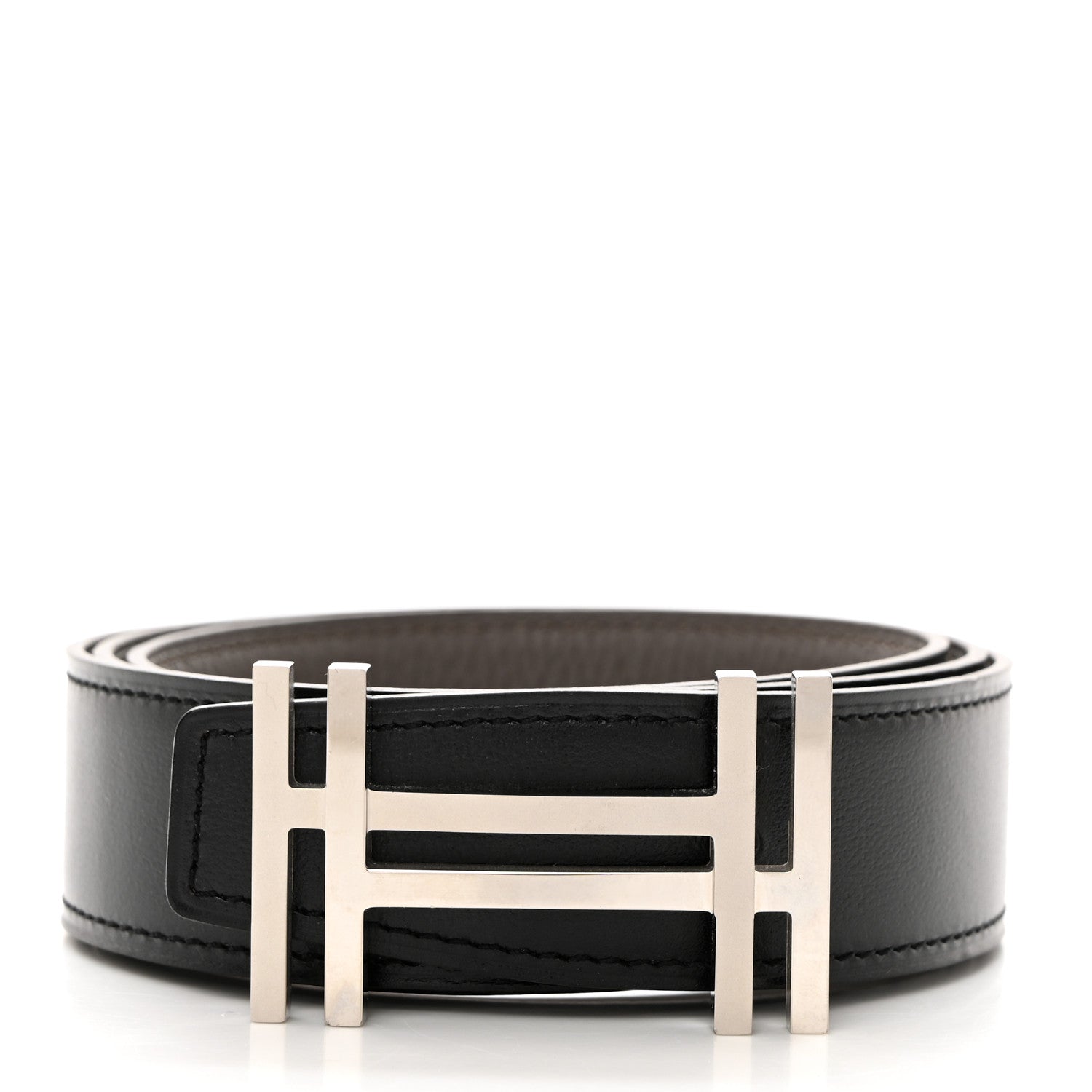Hermes Box Togo 32mm Au Carre H Belt 90 36 Black Etain 2 of 8