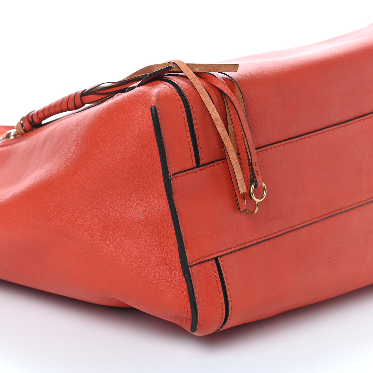 Smooth Calfskin Medium Milo Shopping Tote Orange