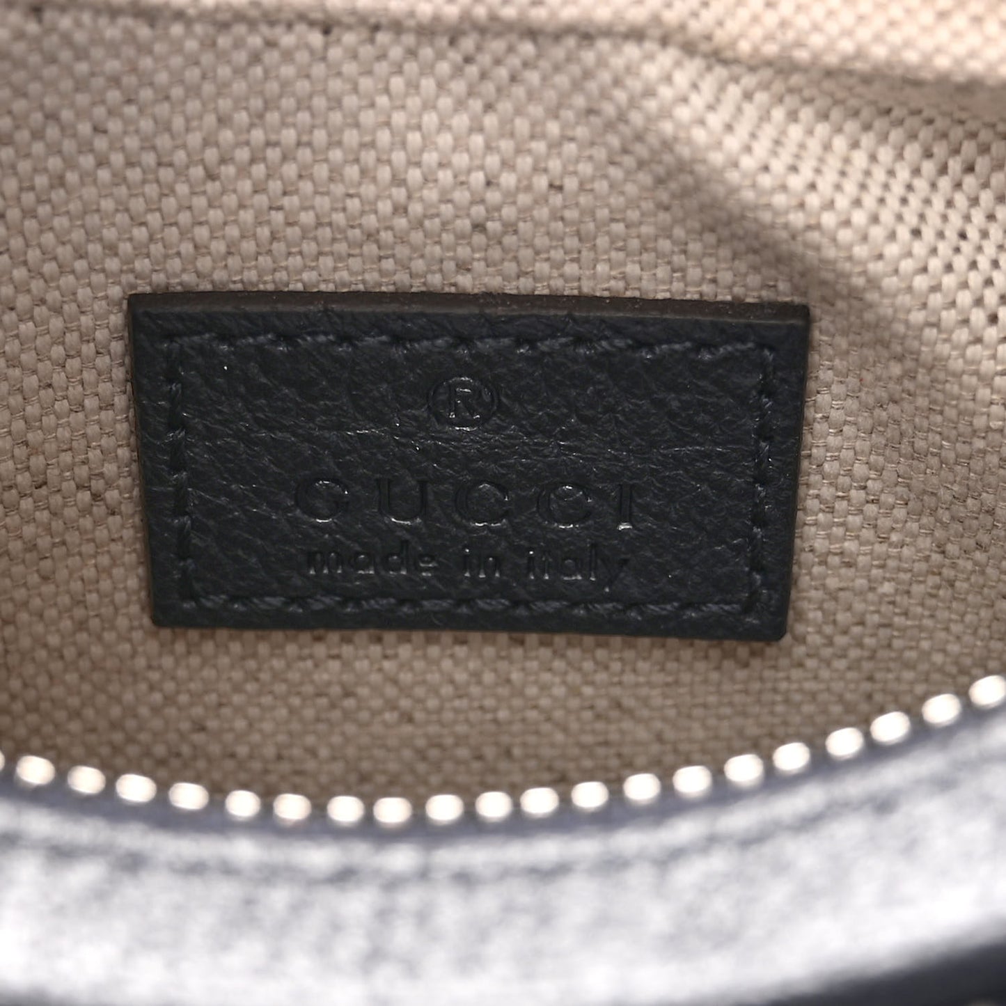 GG Supreme Monogram Textured Calfskin Web Small Attache Shoulder Bag Beige Blue