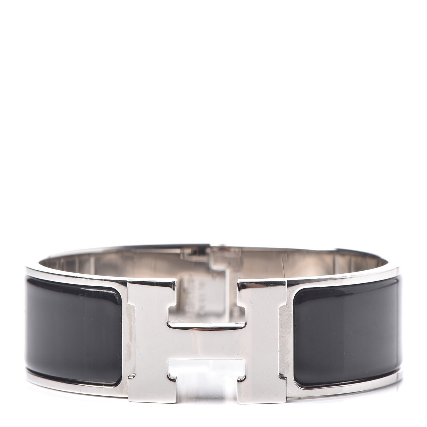 Enamel Wide Clic Clac H Bracelet GM Black