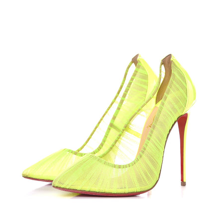 Christian Louboutin Chiffon Follies Draperia 120 Pumps 38.5 Neon 3 of 9
