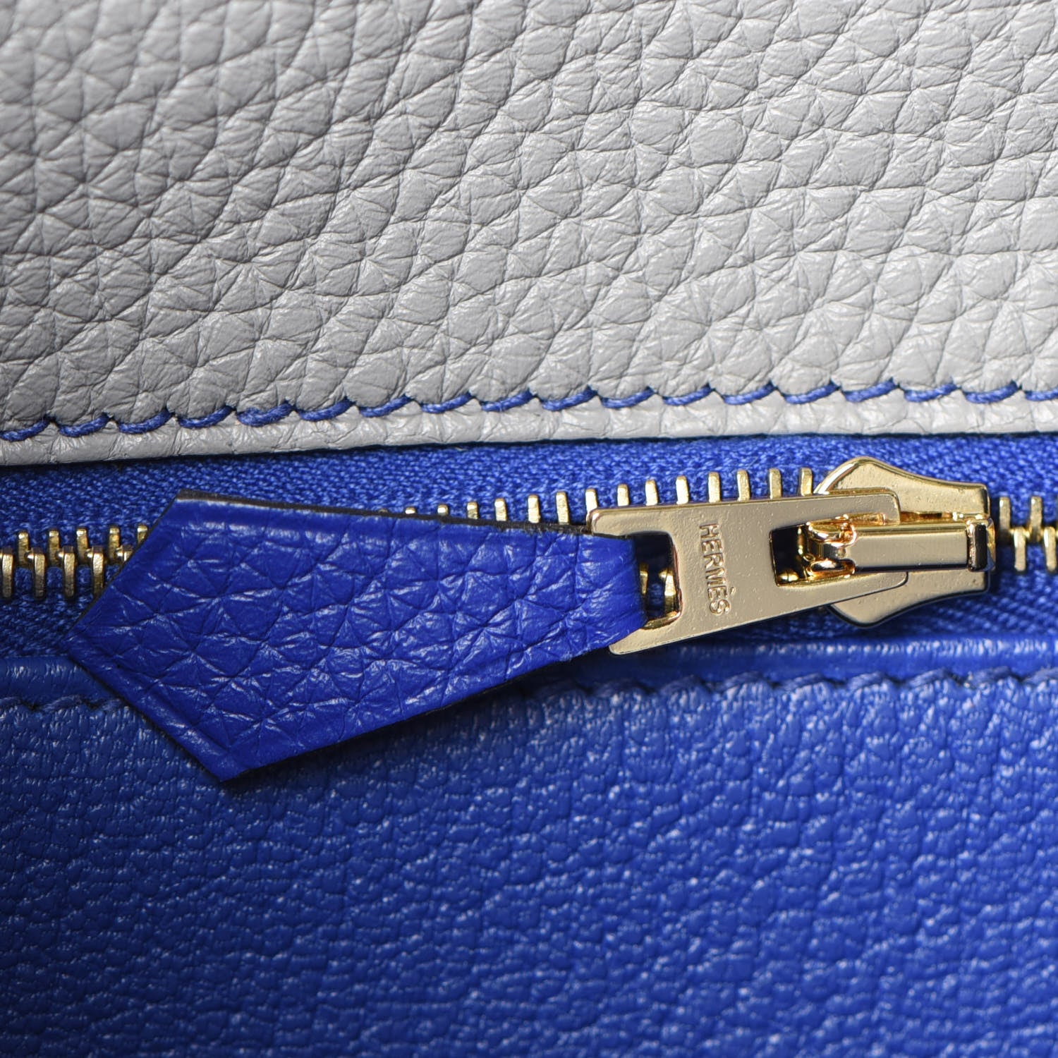 Hermes Taurillon Clemence Horseshoe Kelly Retourne 28 Bleu Glacier Bleu Electrique 21 of 34