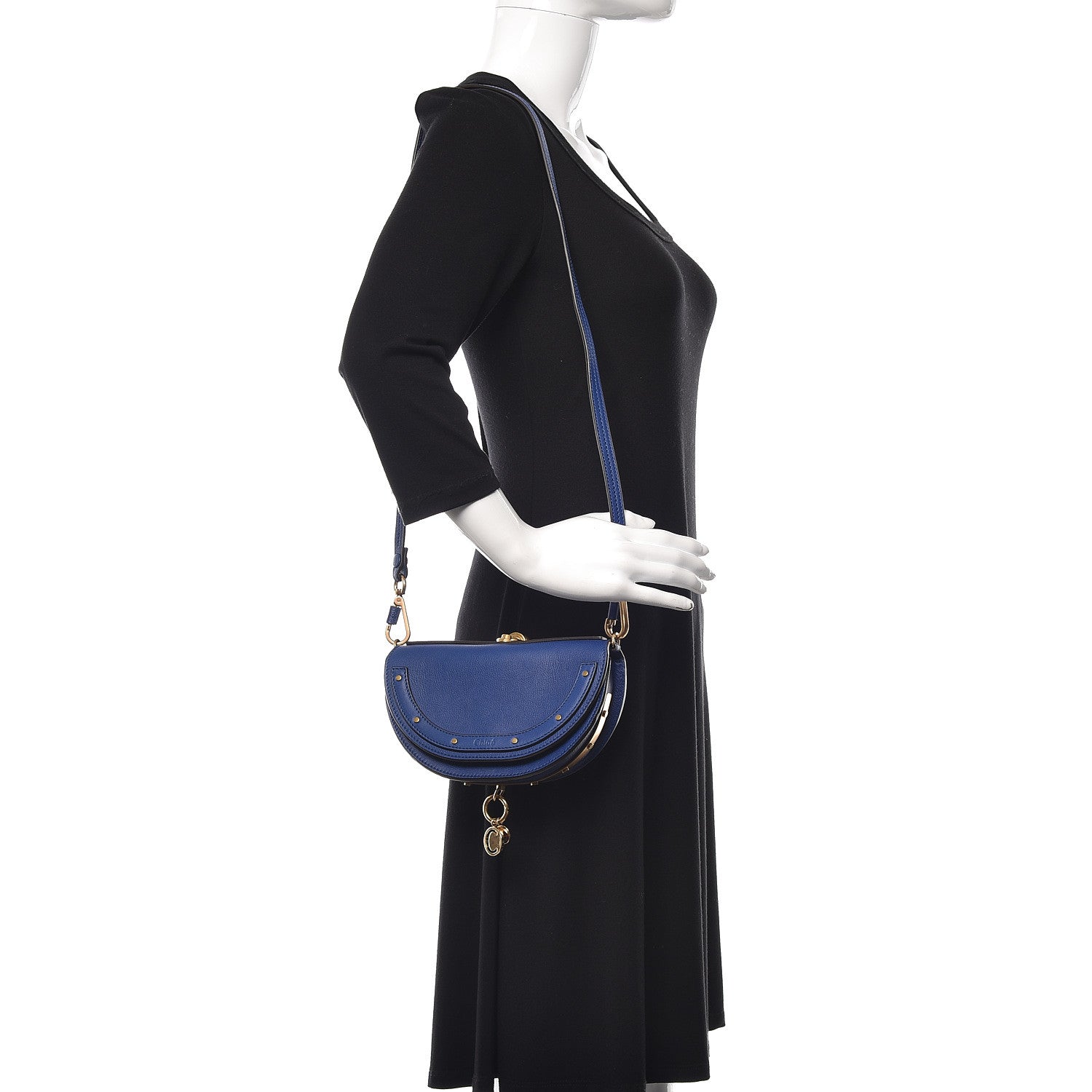 Chloe Calfskin Small Nile Bracelet Minaudiere Bag Majesty Blue 2 of 10