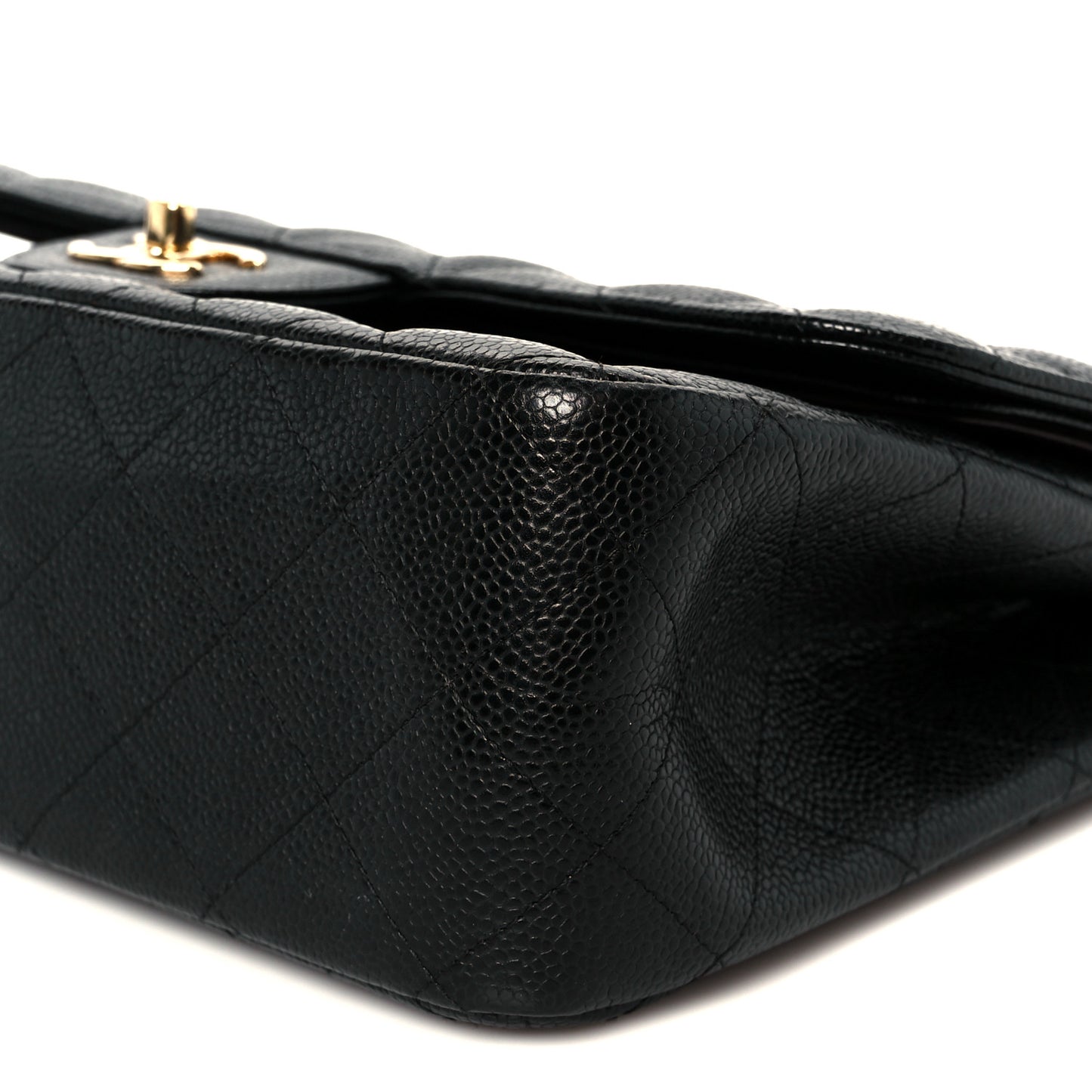 Caviar Quilted Jumbo Double Flap Black
