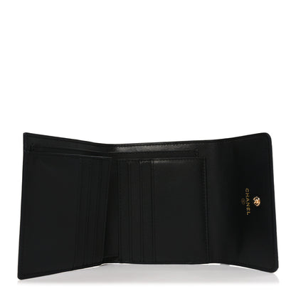 Chanel Calfskin Crocodile Embossed Crococo Flap Wallet Black 5 of 9