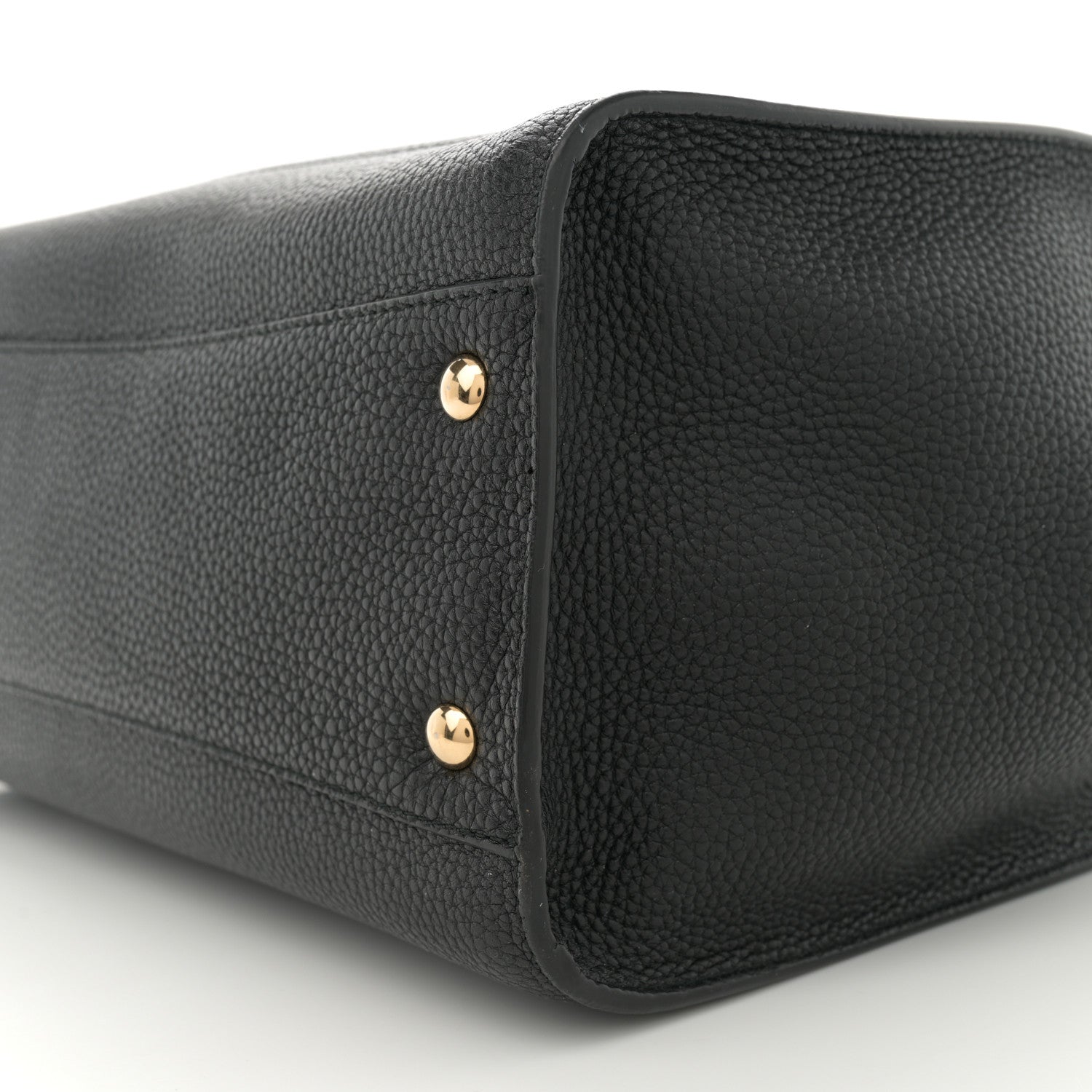 Salvatore Ferragamo Hammered Calfskin Double Handle Medium Amy Tote Black 10 of 10