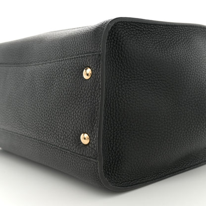 Salvatore Ferragamo Hammered Calfskin Double Handle Medium Amy Tote Black 10 of 10