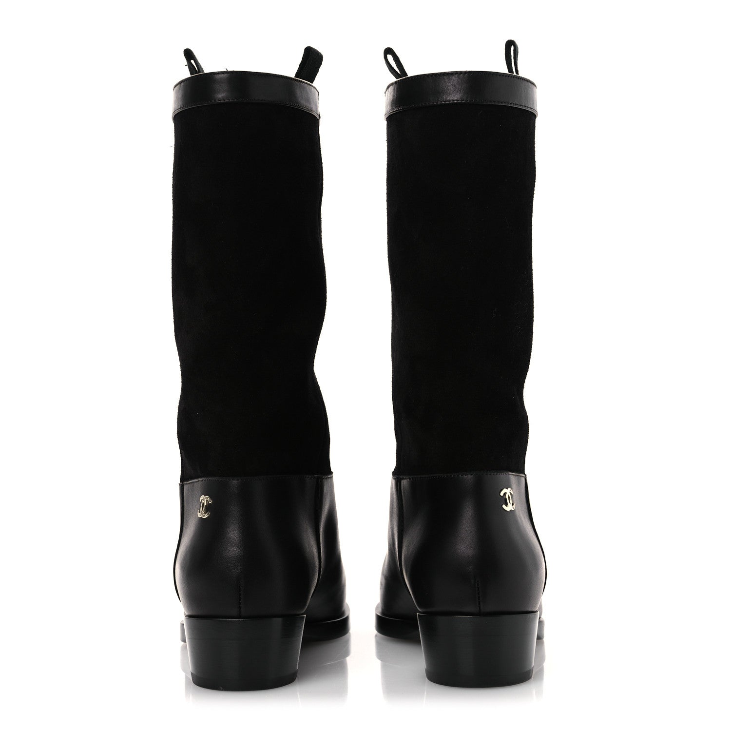 Chanel Suede Calfskin CC Short Boots 37 Black 6 of 11