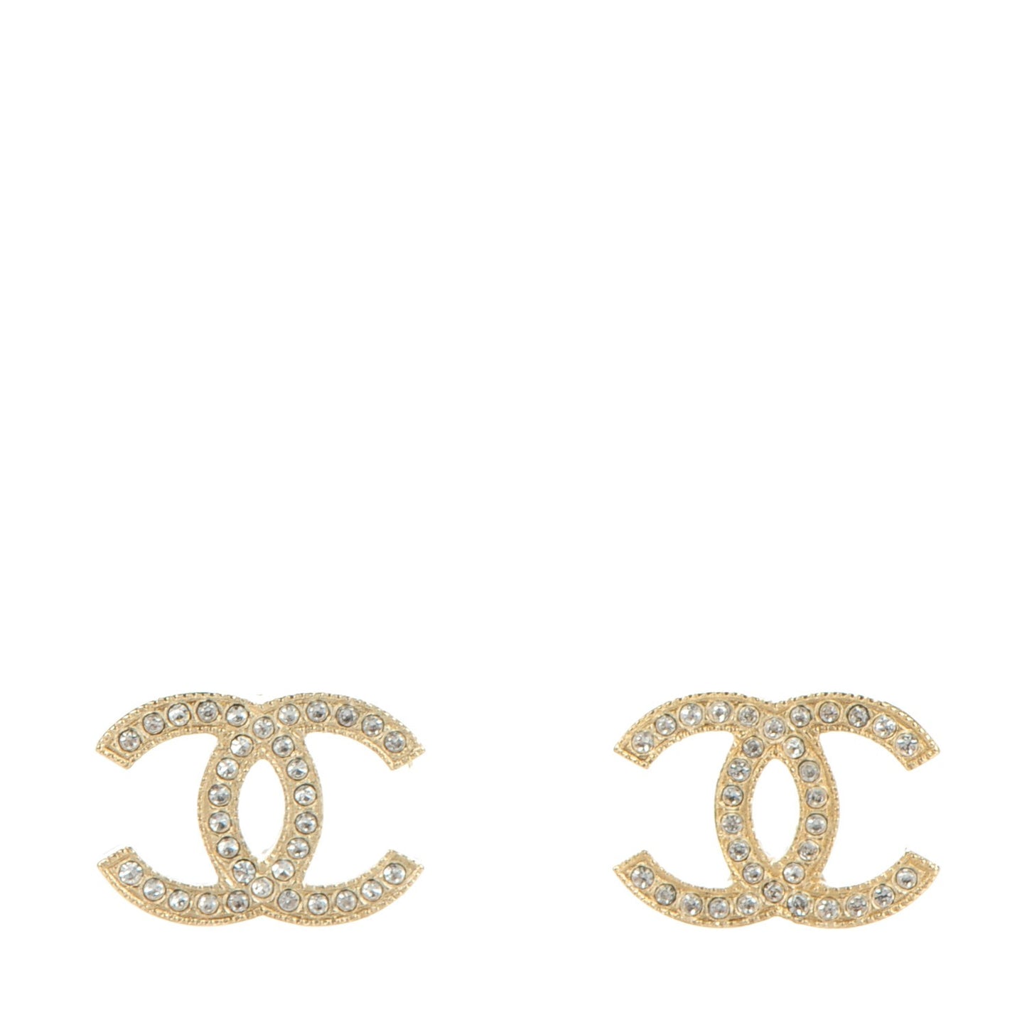 Crystal CC Earrings Light Gold