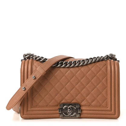 Chanel Caviar Quilted Medium Boy Flap Camel 1 of 11