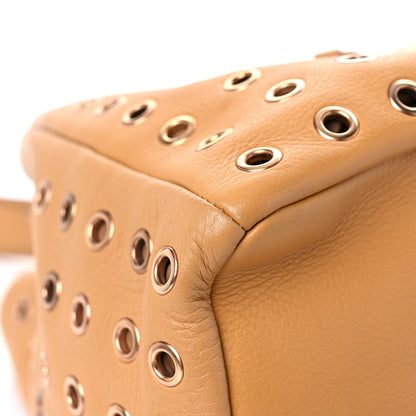Prada Daino Borchie Grommet Bucket Bag Miele 7 of 16