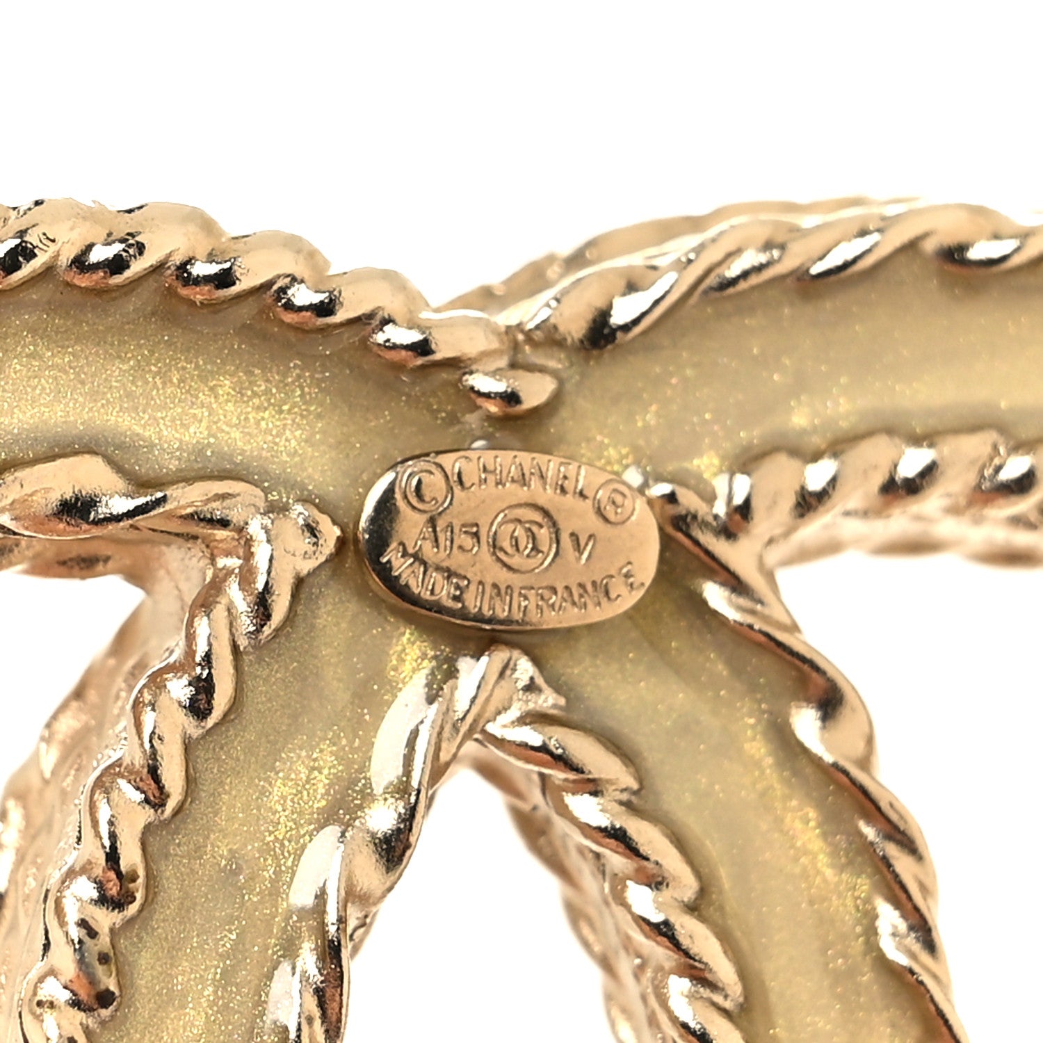 Chanel Crystal Enamel CC Reversible Brooch Gold 3 of 3