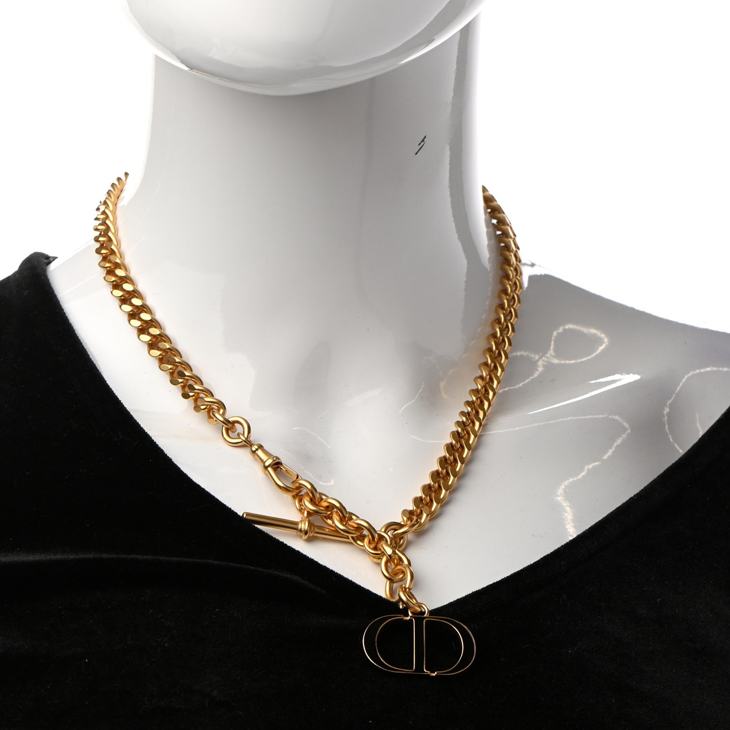 Metal CD Necklace Gold
