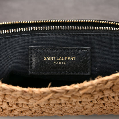 Saint Laurent Raffia Calfskin Monogram Medium Niki Chain Satchel Natural 6 of 11