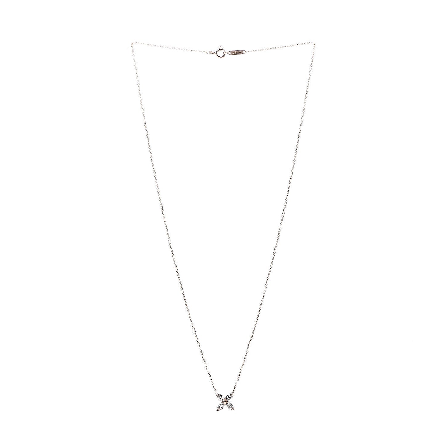 18K Rose Gold Diamond Medium Victoria Pendant Necklace