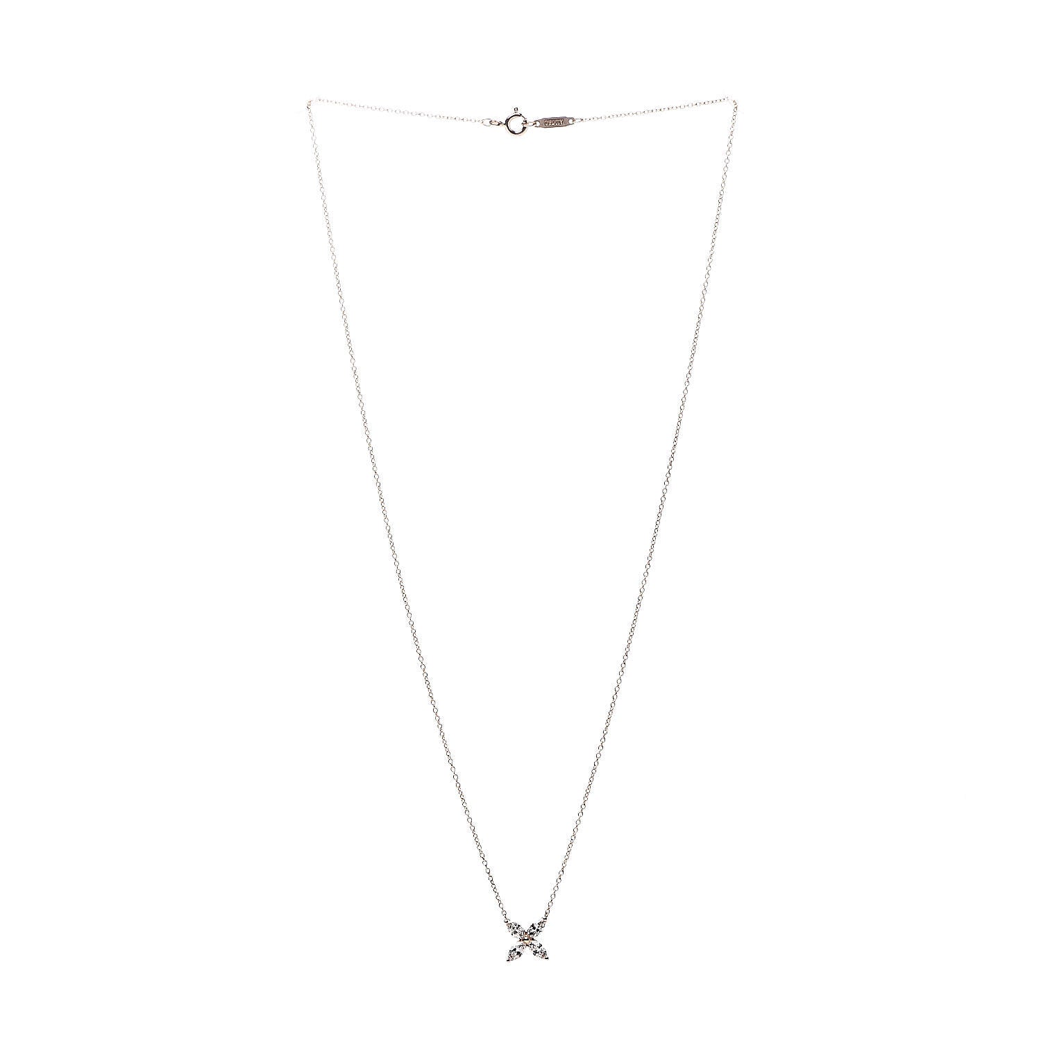 Tiffany 18K Rose Gold Diamond Medium Victoria Pendant Necklace 3 of 7