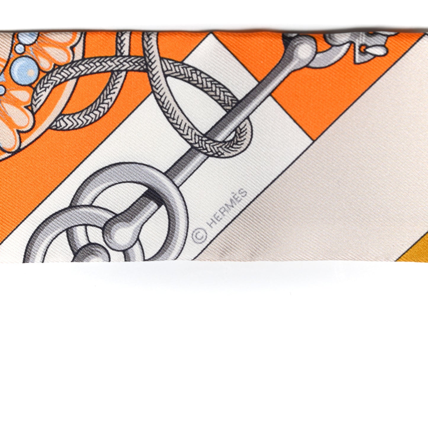 Silk Cliquetis Twilly Orange White Gold