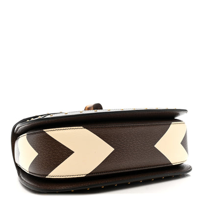 Gucci GG Supreme Monogram Studded Calfskin 100 Centennial Geometric Medium Bamboo 1947 Top Handle Bag Beige Ebony Multicolor 5 of 11