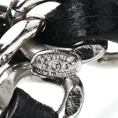 Chanel Lambskin Enamel CC Chain Belt Black Silver 3 of 4